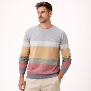 ZANEROBE Men’s Striped Cotton Crewneck Sweater Size Medium